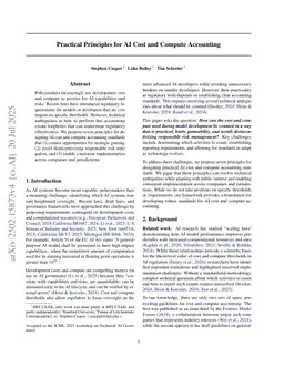 Practical Principles for AI Cost and Compute Accounting