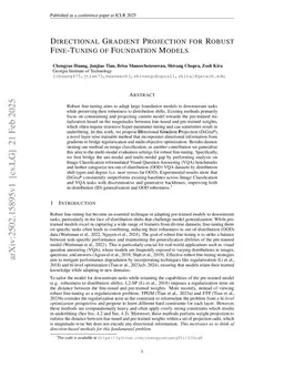 Directional Gradient Projection for Robust Fine-Tuning of Foundation Models