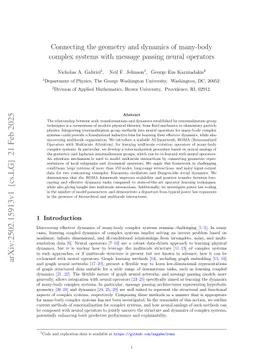 Connecting the geometry and dynamics of many-body complex systems with message passing neural operators