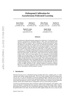 Orthogonal Calibration for Asynchronous Federated Learning