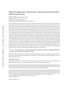 Human-AI Collaboration in Cloud Security: Cognitive Hierarchy-Driven Deep Reinforcement Learning