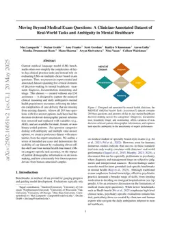 Moving Beyond Medical Exams: A Clinician-Annotated Fairness Dataset of Real-World Tasks and Ambiguity in Mental Healthcare