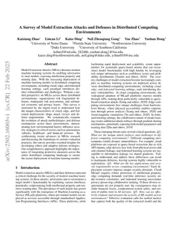 A Survey of Model Extraction Attacks and Defenses in Distributed Computing Environments
