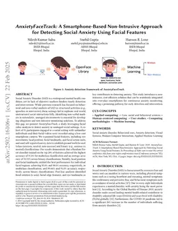 AnxietyFaceTrack: A Smartphone-Based Non-Intrusive Approach for Detecting Social Anxiety Using Facial Features