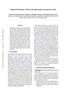 Chain-of-Description: What I can understand, I can put into words