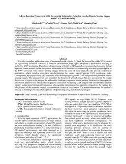 A Deep Learning Framework with Geographic Information Adaptive Loss for Remote Sensing Images based UAV Self-Positioning
