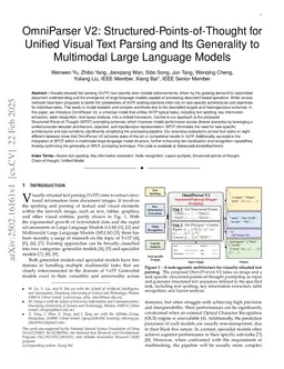 OmniParser V2: Structured-Points-of-Thought for Unified Visual Text Parsing and Its Generality to Multimodal Large Language Models