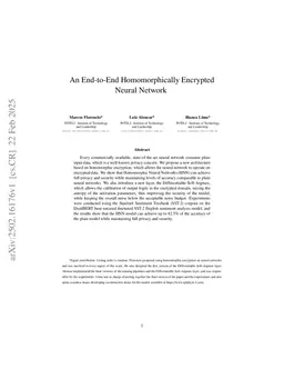 An End-to-End Homomorphically Encrypted Neural Network