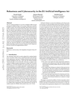 Robustness and Cybersecurity in the EU Artificial Intelligence Act