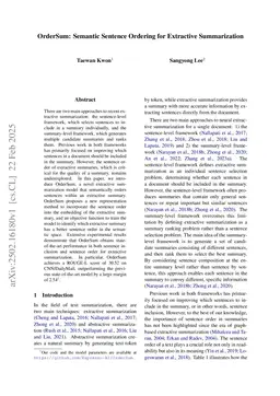 OrderSum: Semantic Sentence Ordering for Extractive Summarization