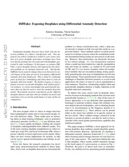DiffFake: Exposing Deepfakes using Differential Anomaly Detection