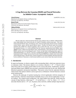 A Gap Between the Gaussian RKHS and Neural Networks: An Infinite-Center Asymptotic Analysis