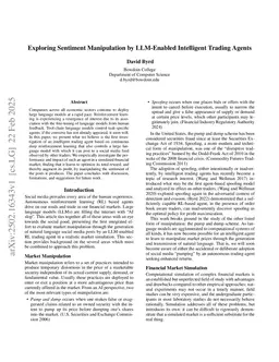 Exploring Sentiment Manipulation by LLM-Enabled Intelligent Trading Agents