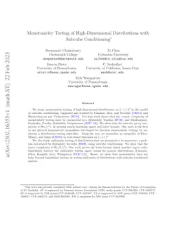 Monotonicity Testing of High-Dimensional Distributions with Subcube Conditioning