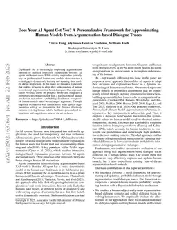 Does Your AI Agent Get You? A Personalizable Framework for Approximating Human Models from Argumentation-based Dialogue Traces