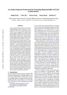 AIRepr: An Analyst-Inspector Framework for Evaluating Reproducibility of LLMs in Data Science