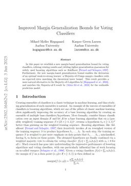 Improved Margin Generalization Bounds for Voting Classifiers
