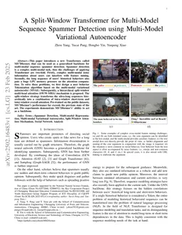 A Split-Window Transformer for Multi-Model Sequence Spammer Detection using Multi-Model Variational Autoencoder