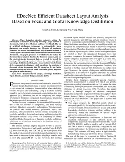 EDocNet: Efficient Datasheet Layout Analysis Based on Focus and Global Knowledge Distillation