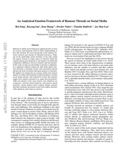 An Analytical Emotion Framework of Rumour Threads on Social Media