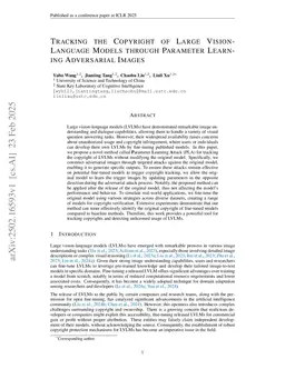 Tracking the Copyright of Large Vision-Language Models through Parameter Learning Adversarial Images