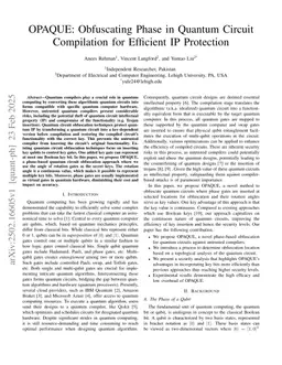 OPAQUE: Obfuscating Phase in Quantum Circuit Compilation for Efficient IP Protection