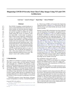 Diagnosing COVID-19 Severity from Chest X-Ray Images Using ViT and CNN Architectures