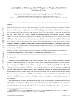 Analyzing Factors Influencing Driver Willingness to Accept Advanced Driver Assistance Systems