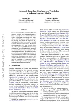 Automatic Input Rewriting Improves Translation with Large Language Models