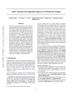 DISC: Dynamic Decomposition Improves LLM Inference Scaling