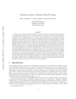 Exclusion Zones of Instant Runoff Voting
