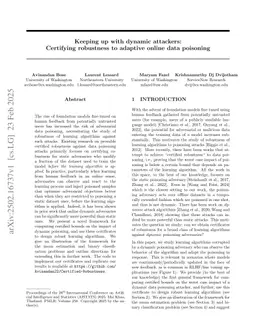 Keeping up with dynamic attackers: Certifying robustness to adaptive online data poisoning