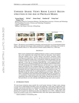 Unposed Sparse Views Room Layout Reconstruction in the Age of Pretrain Model