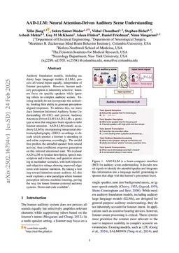 AAD-LLM: Neural Attention-Driven Auditory Scene Understanding