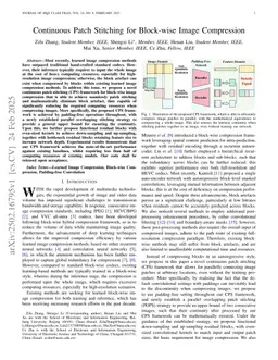 Continuous Patch Stitching for Block-wise Image Compression