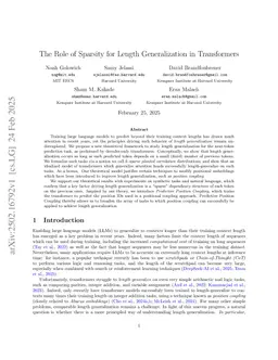 The Role of Sparsity for Length Generalization in Transformers