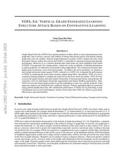 VGFL-SA: Vertical Graph Federated Learning Structure Attack Based on Contrastive Learning