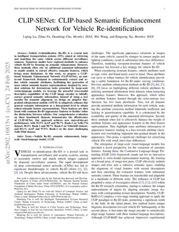 CLIP-SENet: CLIP-based Semantic Enhancement Network for Vehicle Re-identification