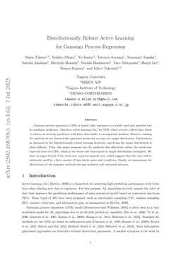 Distributionally Robust Active Learning for Gaussian Process Regression