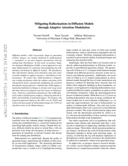 Mitigating Hallucinations in Diffusion Models through Adaptive Attention Modulation