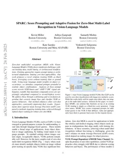 SPARC: Score Prompting and Adaptive Fusion for Zero-Shot Multi-Label Recognition in Vision-Language Models