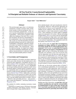 All You Need for Counterfactual Explainability Is Principled and Reliable Estimate of Aleatoric and Epistemic Uncertainty