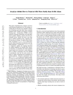 Stable-SPAM: How to Train in 4-Bit More Stably than 16-Bit Adam