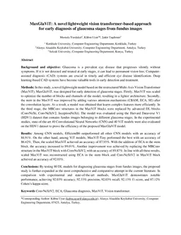 MaxGlaViT: A novel lightweight vision transformer-based approach for early diagnosis of glaucoma stages from fundus images