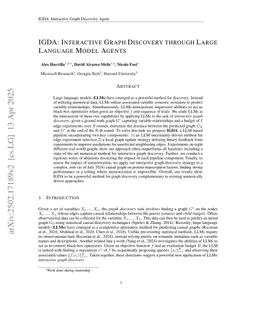 IGDA: Interactive Graph Discovery through Large Language Model Agents