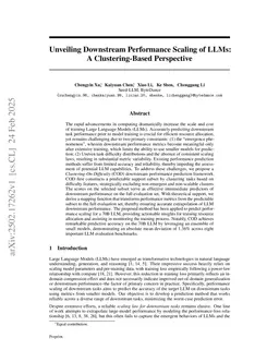 Unveiling Downstream Performance Scaling of LLMs: A Clustering-Based Perspective