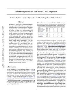 Delta Decompression for MoE-based LLMs Compression