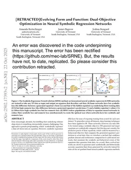 [RETRACTED]Evolving Form and Function: Dual-Objective Optimization in Neural Symbolic Regression Networks