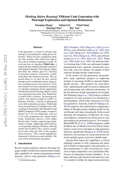 Thinking Before Running! Efficient Code Generation with Thorough Exploration and Optimal Refinement