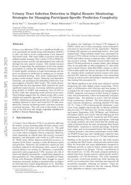 Urinary Tract Infection Detection in Digital Remote Monitoring: Strategies for Managing Participant-Specific Prediction Complexity